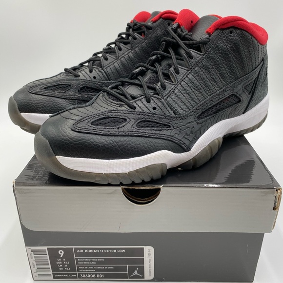 jordan 11 retro low ie black varsity red
